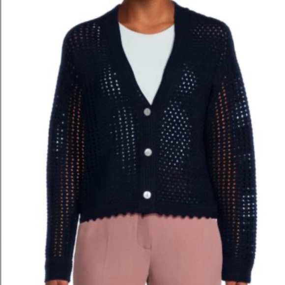 NWT VINCE knit cardigan, navy, size xs - Picture 1 of 6